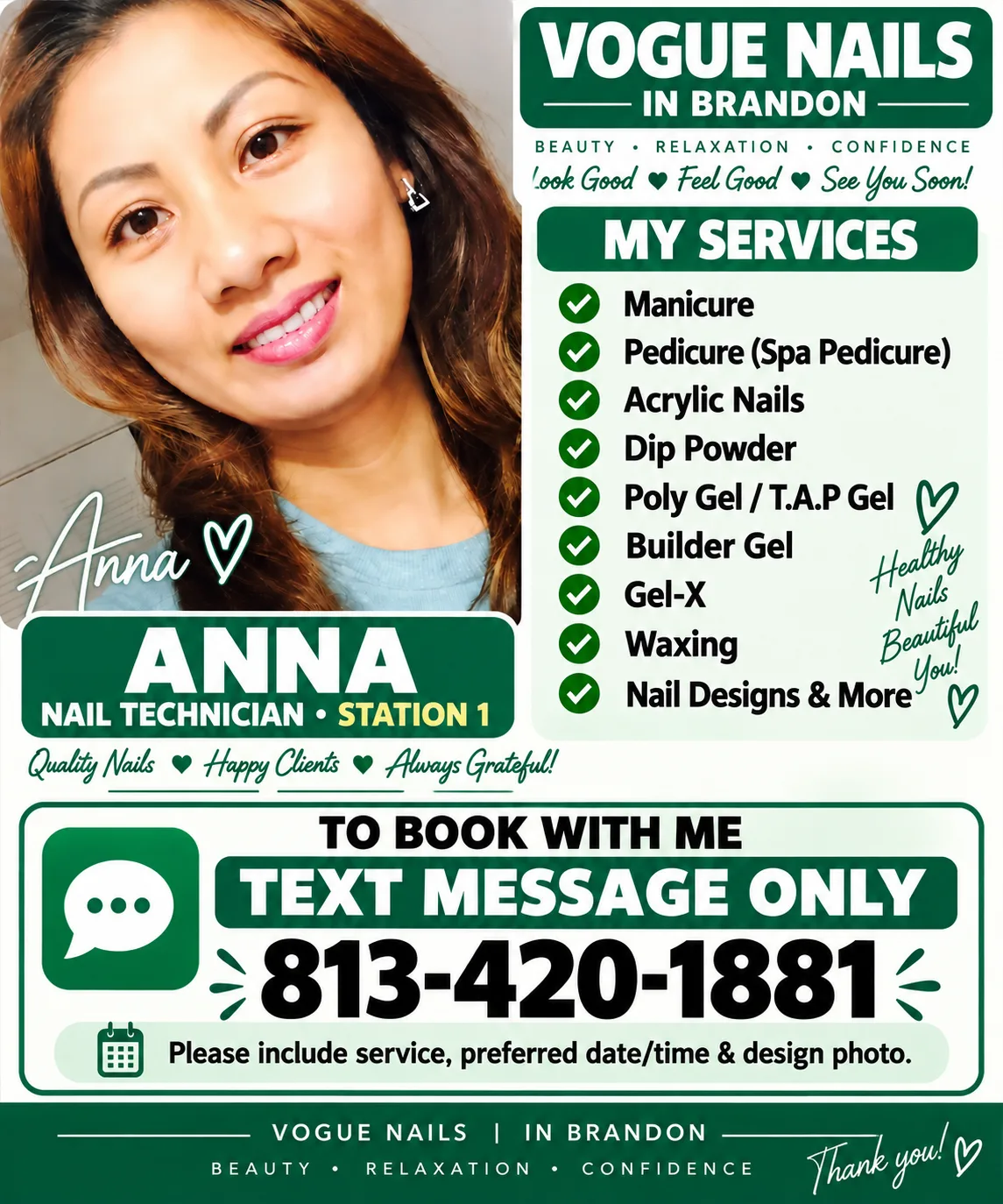 BOOK AN APPOINTMENT WiITH ANNA ❤️ STATION 1